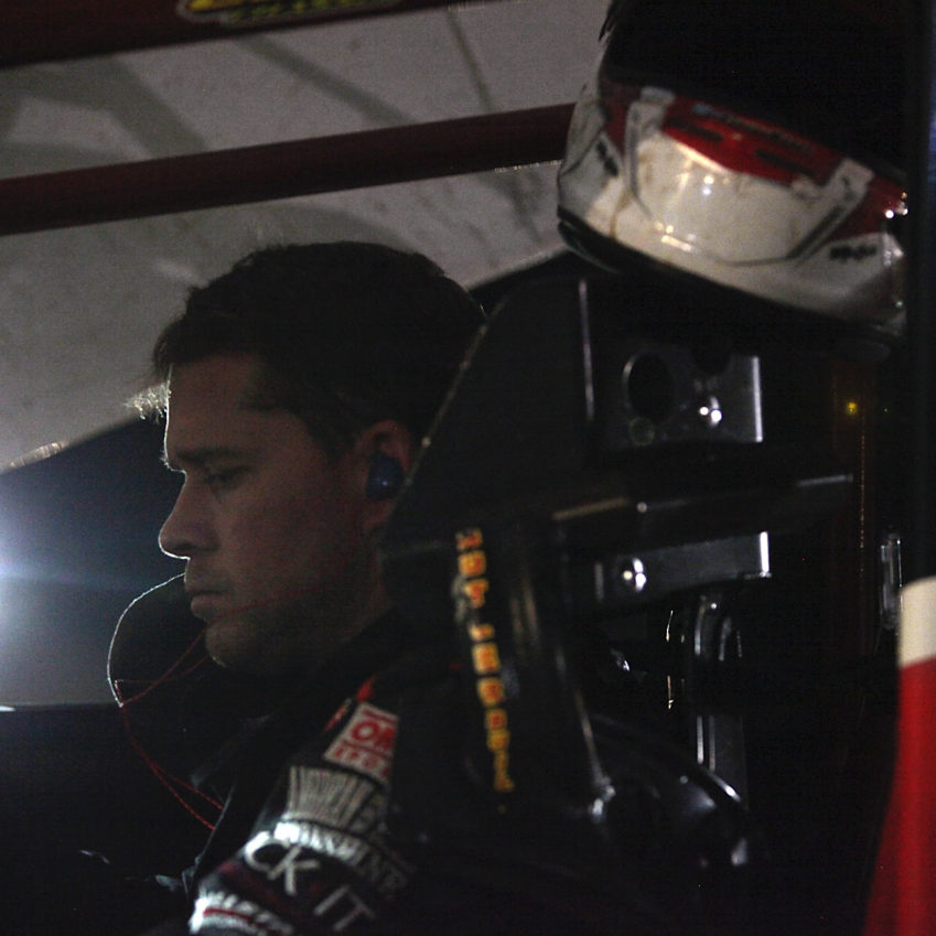 Shane Stewart mentally prepares for the A Main at Volusia, Florida.( Jeffrey Turford / TDP )