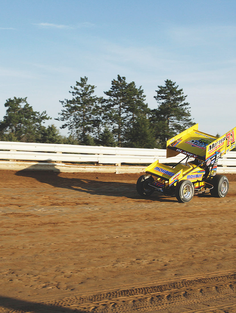 Dave Blaney led most of the All Star A Feature at Selinsgrove on Sunday before relinquishing the lead to Danny Dietrich with 1 lap to go. ( Jeffrey Turford / TDP )