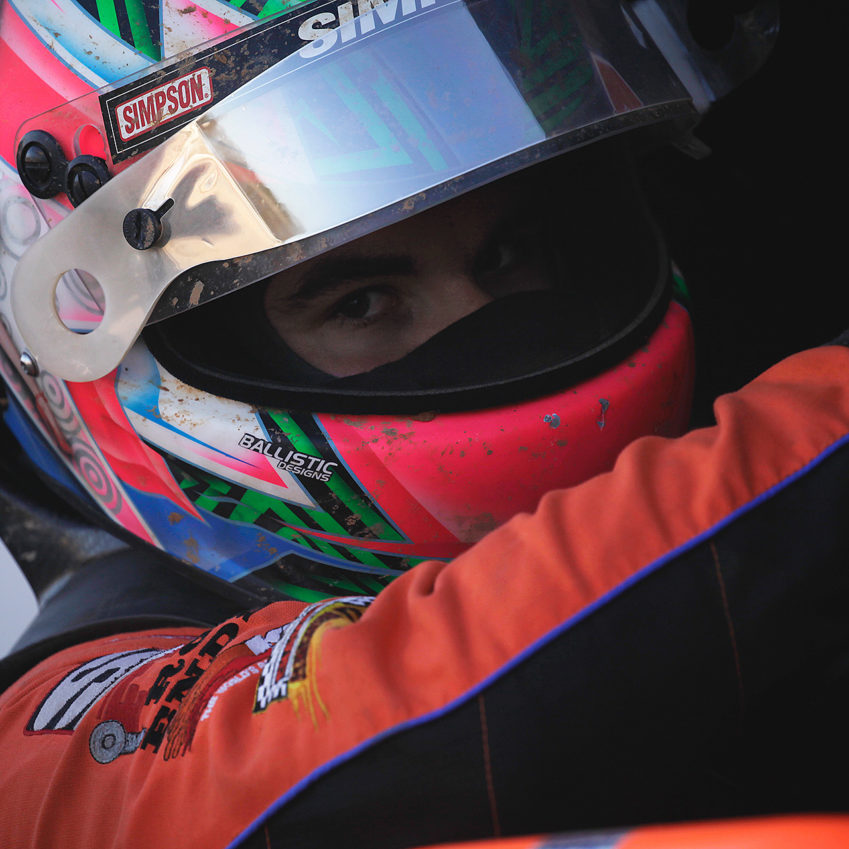 Cap Henry climbs into the car for The Arctic Cat All Stars Circuit of Champions dash at Selinsgrove Speedway 2016. He went on to place 15th during the Feature that Sunday Evening.( Jeffrey Turford / TDP )