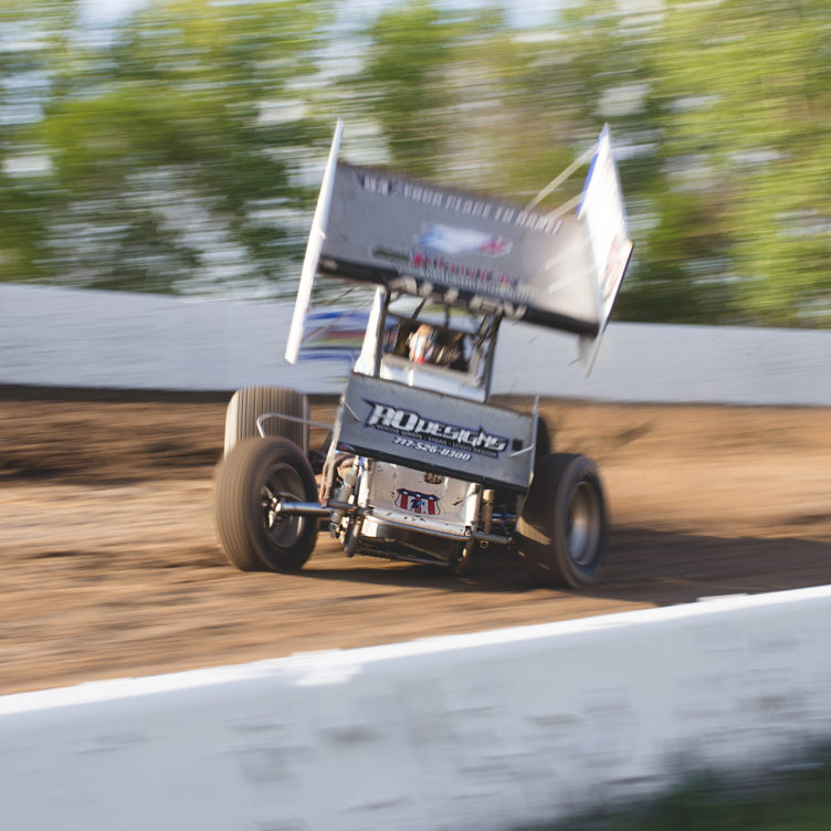 Jacob Allen qualified 10th fastest and placed 6th in his heat to qualify for The World of Outlaws main event at Weedsport Speedway, NY. ( Jeffrey Turford / TDP )