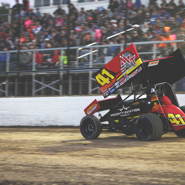 Jason Johnson finishes 5th in his heat to transfer to The World of Outlaws A-Feature where he would place a strong 9th place. ( Jeffrey Turford / TDP )