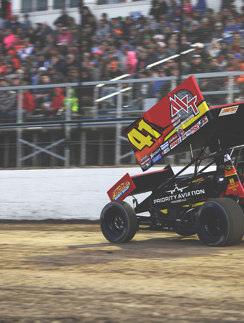 Jason Johnson finishes 5th in his heat to transfer to The World of Outlaws A-Feature where he would place a strong 9th place. ( Jeffrey Turford / TDP )