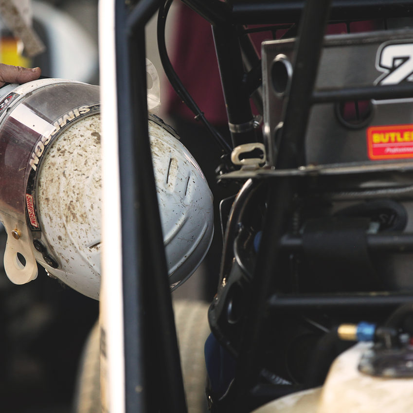Aussie native; Sean Zemunik gets ready to head out for ASCoC qualifying at Sharon Speedway. The Australian native had a very successful night at Sharon Speedway during Ohio Speedweek. He qualified 9th, scored 4th in the B Feature to secure a spot in the A Feature where he would finish 18th with the All Star Circuit of Champions. ( Jeffrey Turford / TDP )