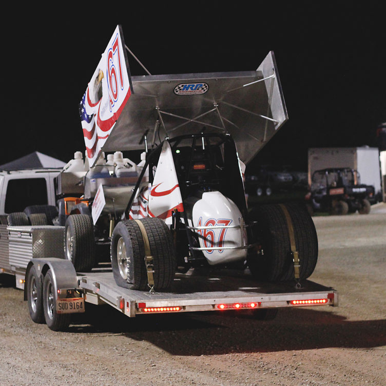 Brandon Wimmer climbed his way from 19th to finish 12th in The World of Outlaws A Feature at Lawrenceburg. ( Jeffrey Turford / TDP )