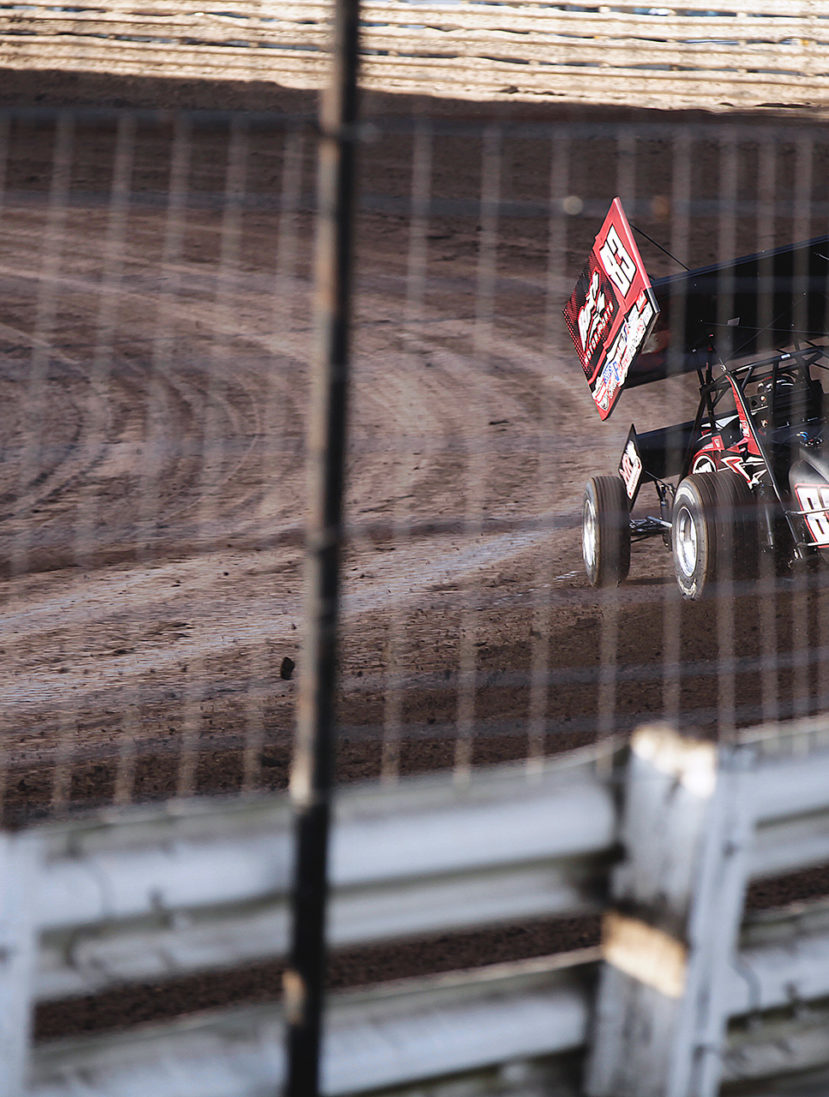 "The Brownsburg Bullet" Joey Saldana dropping a time trial lap. Joey Saldana qualified 9th quickest with The World of Outlaws Saturday at Knoxville Raceway. ( Jeffrey Turford / TDP )