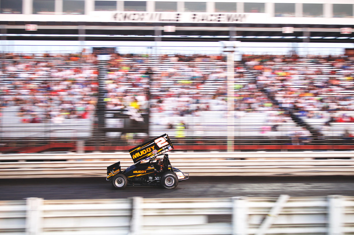 Danny Lasoski wins his heat to transfer into the A Feature on Saturday. Lasoski and veteran wrench Guy Forbrook were impressive all weekend, culminating in a 2nd place run on Saturday night. ( Jeffrey Turford / TDP )