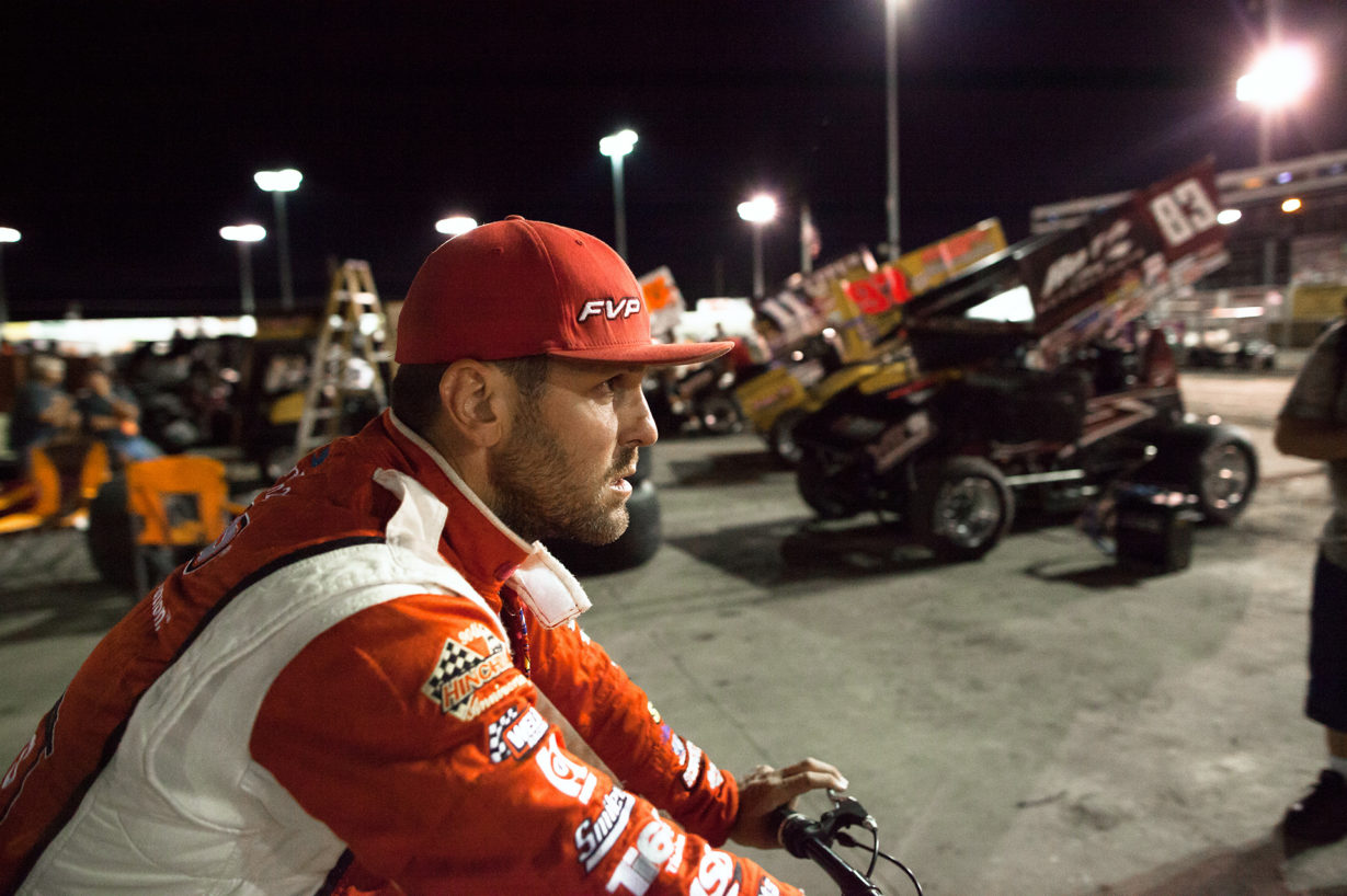 Brian Brown checking out the board at The 2016 Knoxville Nationals. ( Jeffrey Turford / TDP )
