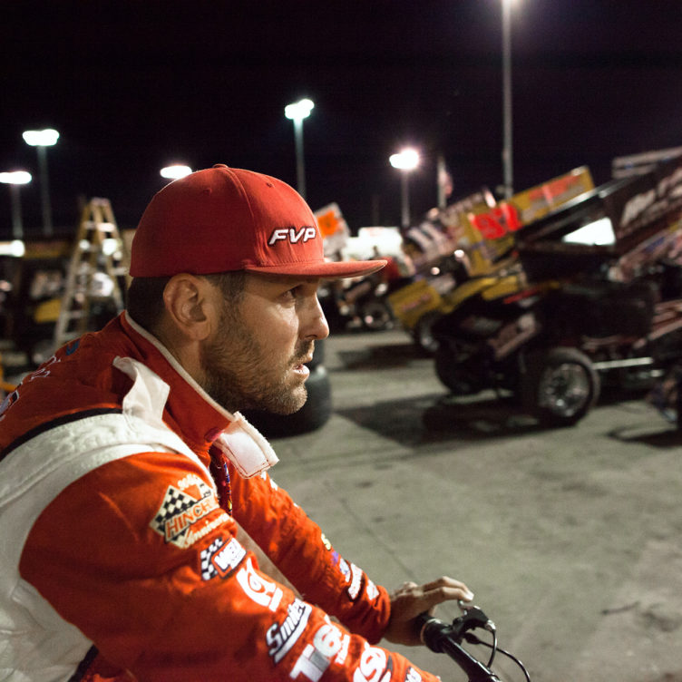 Brian Brown checking out the board at The 2016 Knoxville Nationals. ( Jeffrey Turford / TDP )