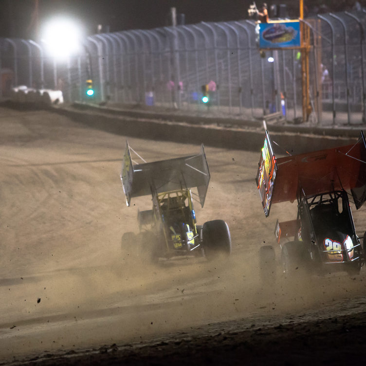 no.53 Shawn Donath and 28fm Steve Poirier battle hard to the checkered in their heat at the CSCN