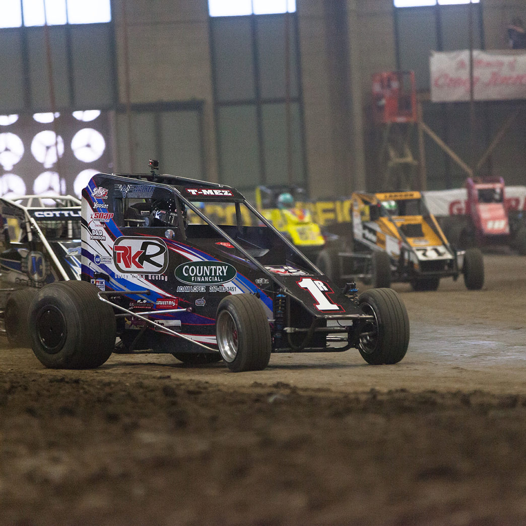 Saturday January 14, TULSA, Oklahoma - No. 1R of Thomas Meseraull leading the D-Feature of the 31st annual Lucas Oil Chili Bowl Nationals presented by General Tire ( Jeffrey Turford / TDP )
