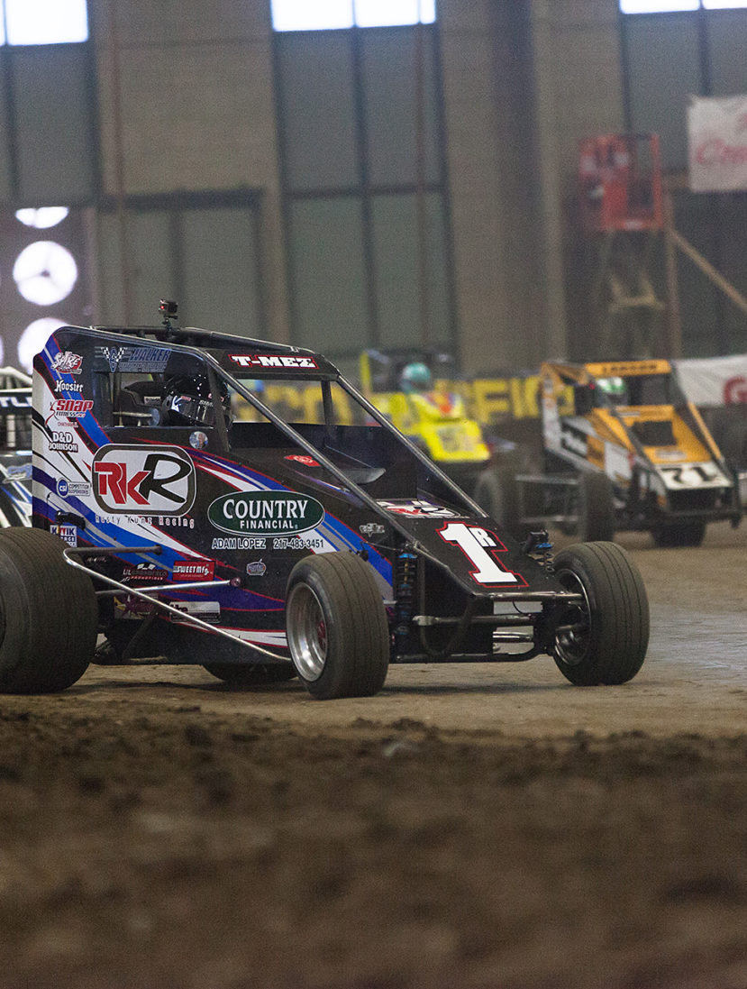 Saturday January 14, TULSA, Oklahoma - No. 1R of Thomas Meseraull leading the D-Feature of the 31st annual Lucas Oil Chili Bowl Nationals presented by General Tire ( Jeffrey Turford / TDP )