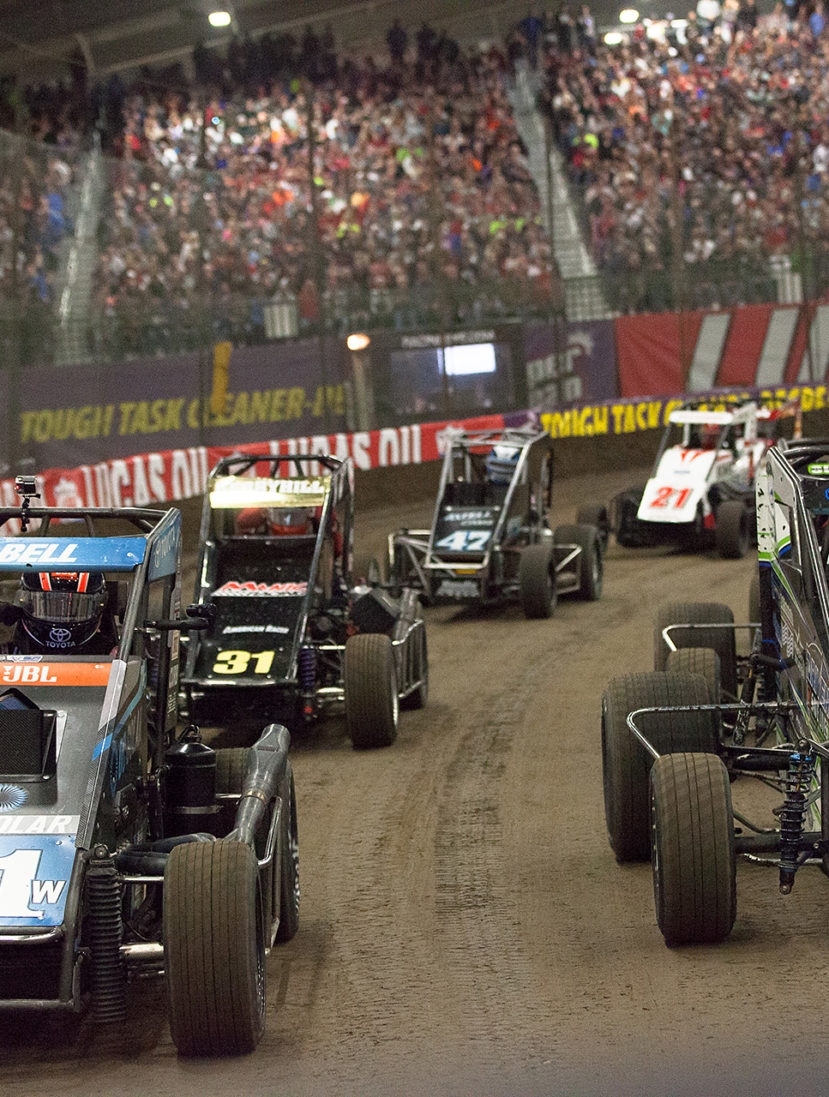 Saturday January 14, TULSA, Oklahoma - 71W Christopher Bell and the 39BC of Justin Grant made up the front row of The 31st annual Lucas Oil Chili Bowl Nationals ( Jeffrey Turford / TDP )